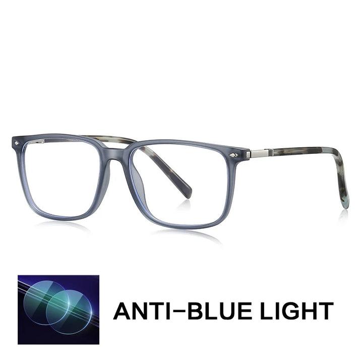 Gatenac Men's Full Rim Square Tr 90 Titanium Reading Glasses Gxyj9215