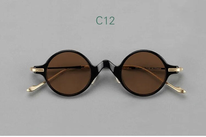 Yujo Unisex Full Rim Round Titanium Acetate Polarized Sunglasses 4128B Full Rim Yujo C12 China