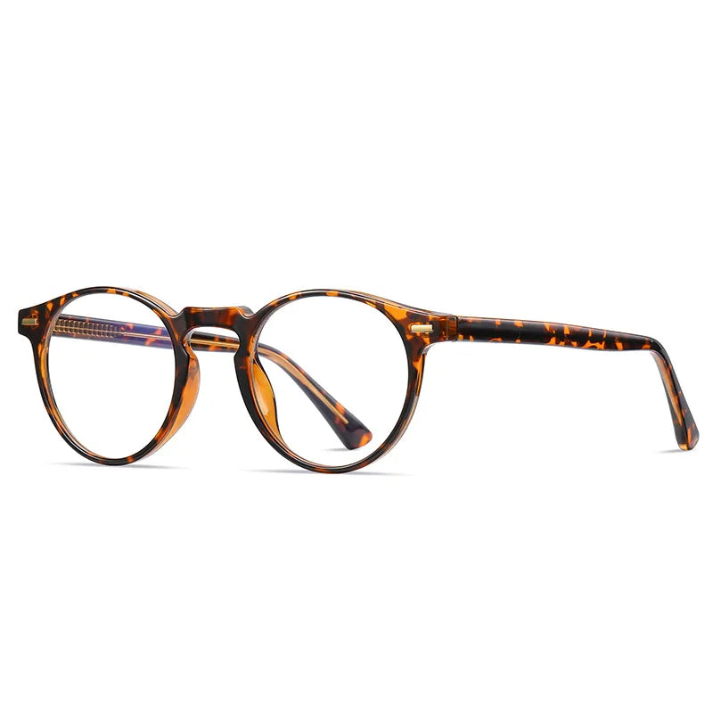 Kocolior Unisex Full Rim Round Tr 90 Acetate Hyperopic Reading Glasses 2083 Reading Glasses Kocolior Leopard 0