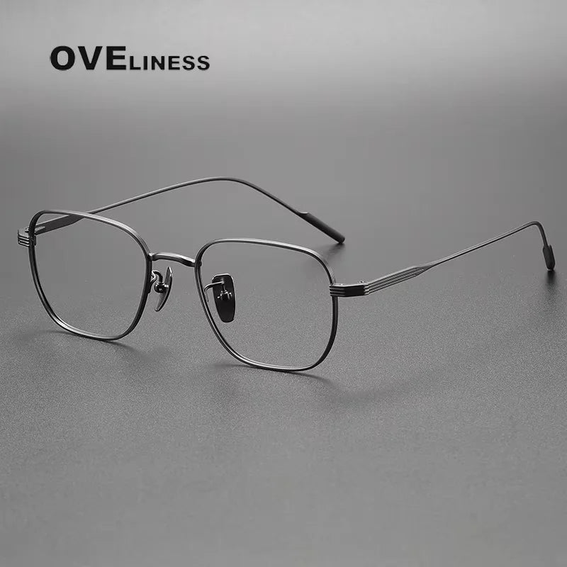 Oveliness Women's Full Rim Square Polygon Titanium Eyeglasses 80809