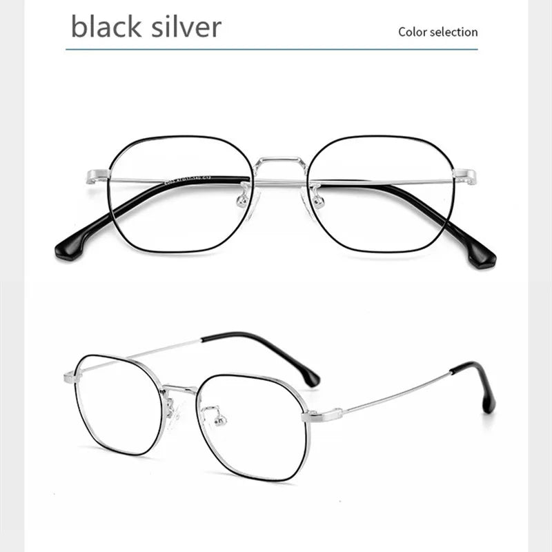 Kocolior Unisex Full Rim Oval Titanium Alloy Hyperopic Reading Glasses E003 Reading Glasses Kocolior Black Silver China 0