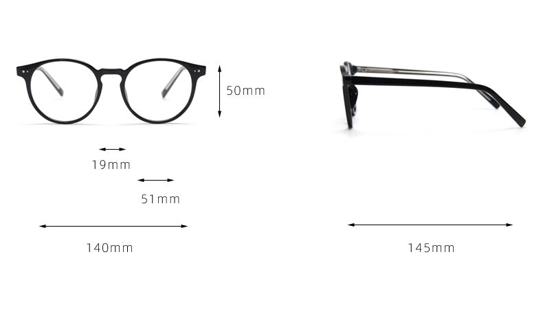 CCspace Unisex Full Rim Round Tr 90 Titanium Eyeglasses 55868 Full Rim CCspace