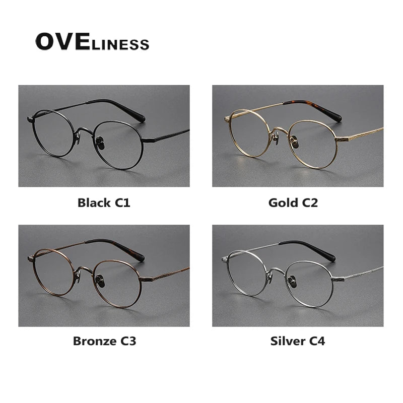 Oveliness Unisex Full RIm Round Titanium Eyeglasses 01tr Full Rim Oveliness