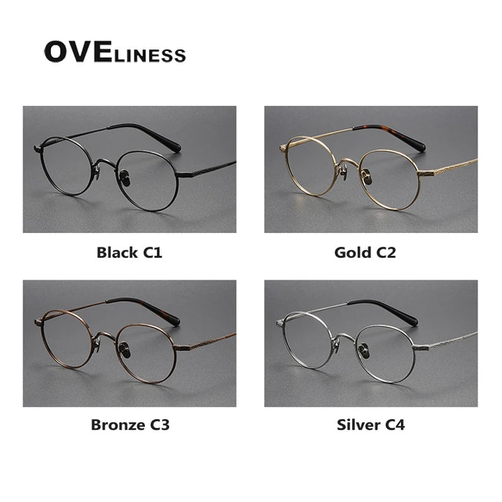 Oveliness Unisex Full RIm Round Titanium Eyeglasses 01tr Full Rim Oveliness