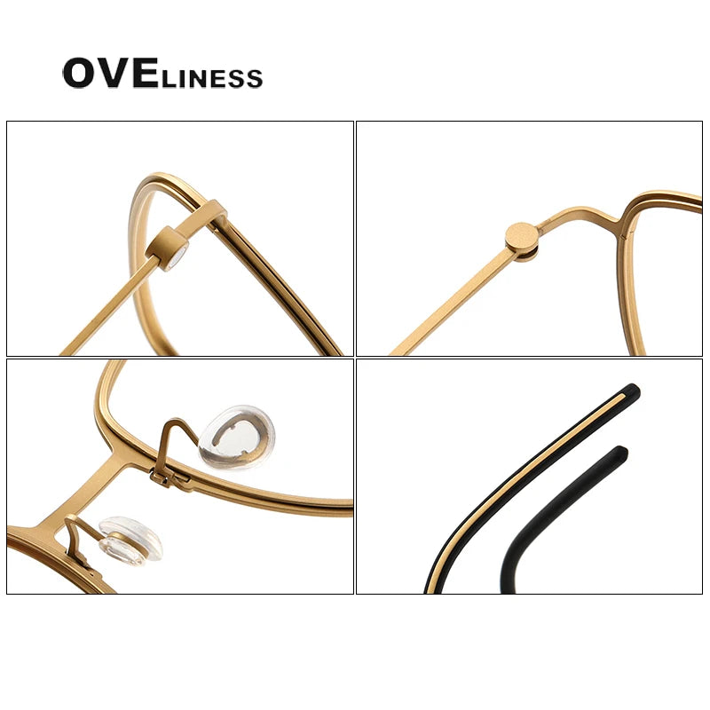 Oveliness Unisex Full RIm Square Screwless Titanium Eyeglasses 5530 Full Rim Oveliness