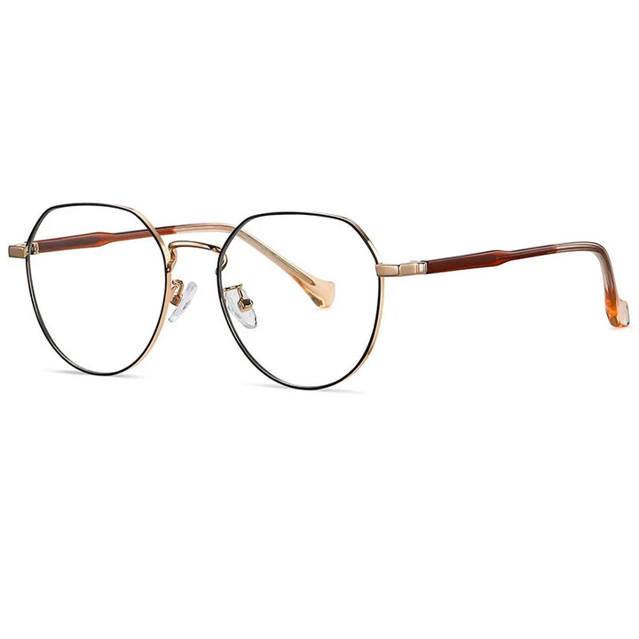 Handoer Unisex Full Rim Flat Top Oval Round Alloy Eyeglasses 79219