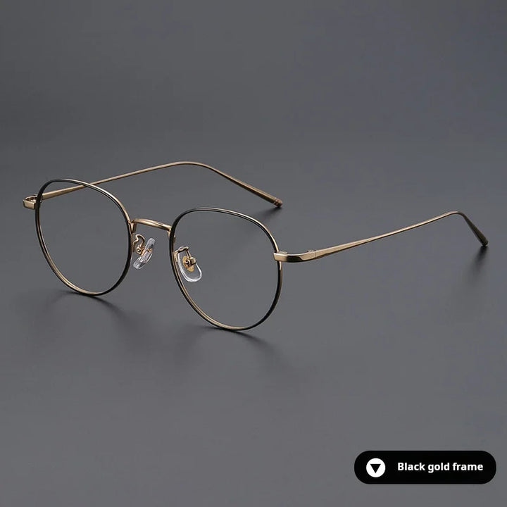 Momoja Unisex Full Rim Oval Round Titanium Eyeglasses 722066