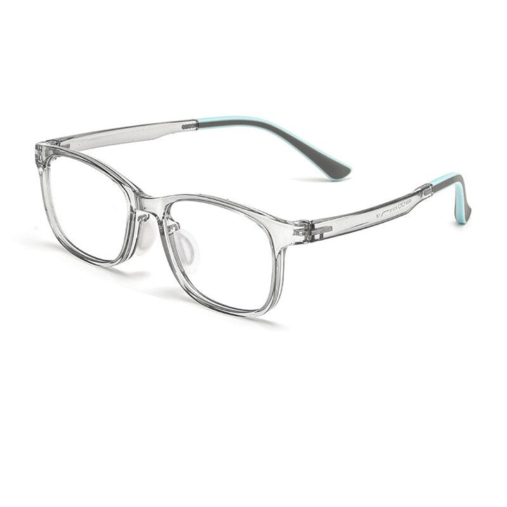 KatKani Unisex Children's Full Rim Square PC Plastic Eyeglasses 89208et Full Rim KatKani Eyeglasses Transparent Gray  