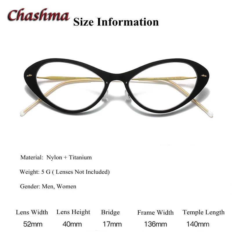 Chashma Ochki Women's Full Rim Cat Eye Titanium Nylon Eyeglasses 316550