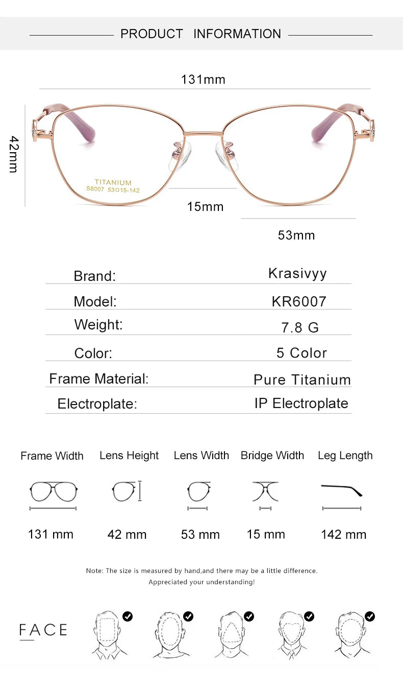 Krasivyy Women's Full Rim Polygon Square Titanium Eyeglasses 46007