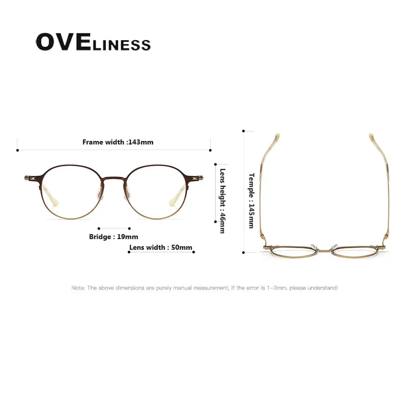 Oveliness Unisex Full Rim Flat Top Oval Titanium  Eyeglasses 20315
