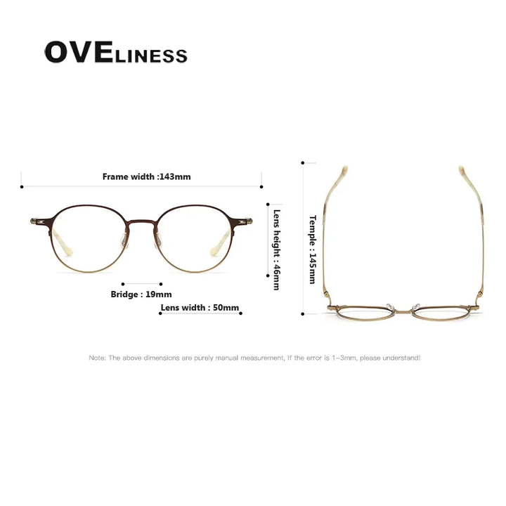 Oveliness Unisex Full Rim Flat Top Oval Titanium  Eyeglasses 20315