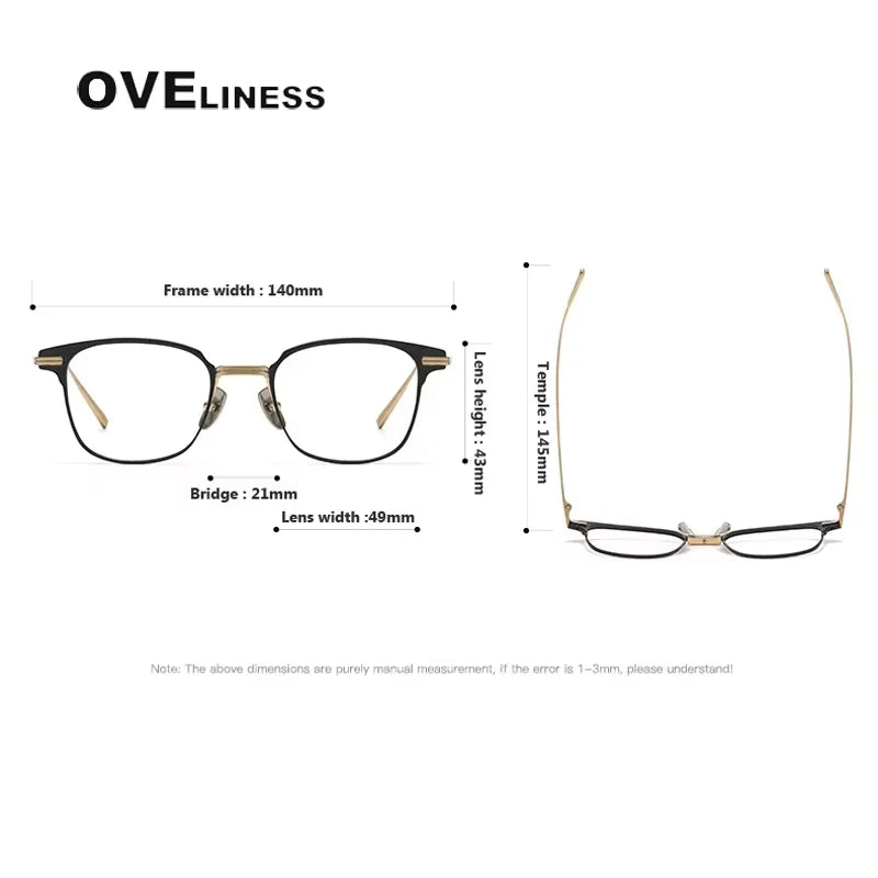 Oveliness Full Rim Square Acetate Titanium Eyeglasses 81409