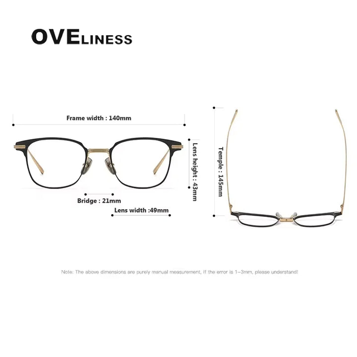 Oveliness Full Rim Square Acetate Titanium Eyeglasses 81409