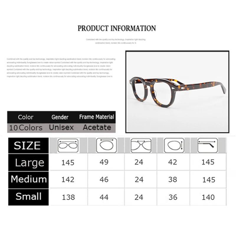 Hdcrafter Unisex Full Rim Oval Square Acetate Eyeglasses 3 Sizes 80122 Full Rim Hdcrafter Eyeglasses