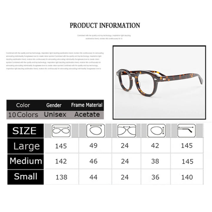 Hdcrafter Unisex Full Rim Oval Square Acetate Eyeglasses 3 Sizes 80122 Full Rim Hdcrafter Eyeglasses