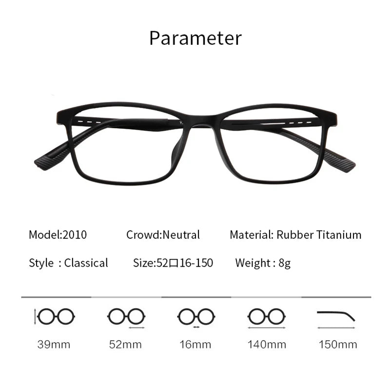 Xbora Unisex Full Rim Square Tr 90 Titanium Eyeglasses 2010