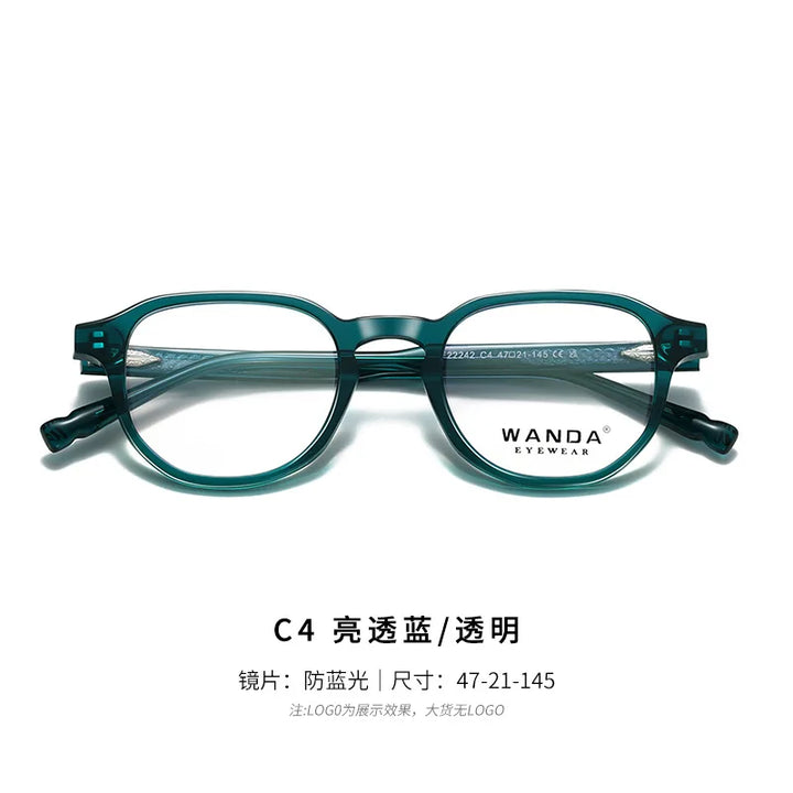 Reven Jate Women's Full Rim Flat Top Oval Tr 90 Alloy Eyeglasses 22242