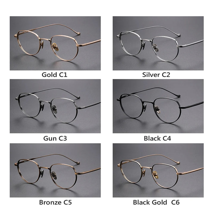 Oveliness Unisex Full Rim Oval Titanium Eyeglasses 0100 Full Rim Oveliness