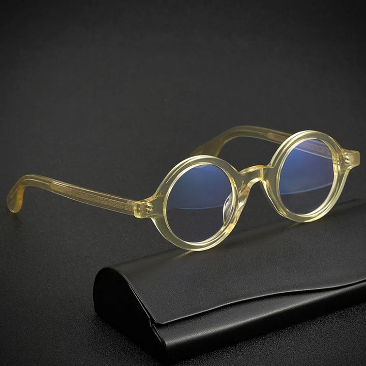 Black Mask Full Rim Round Acetate Optical Eyeglasses 424221 Full Rim Black Mask