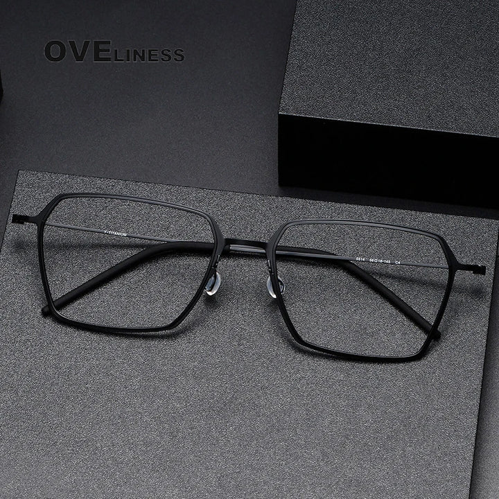 Oveliness Unisex Full RIm Polygon Screwless Titanium Eyeglasses 5514 Full Rim Oveliness