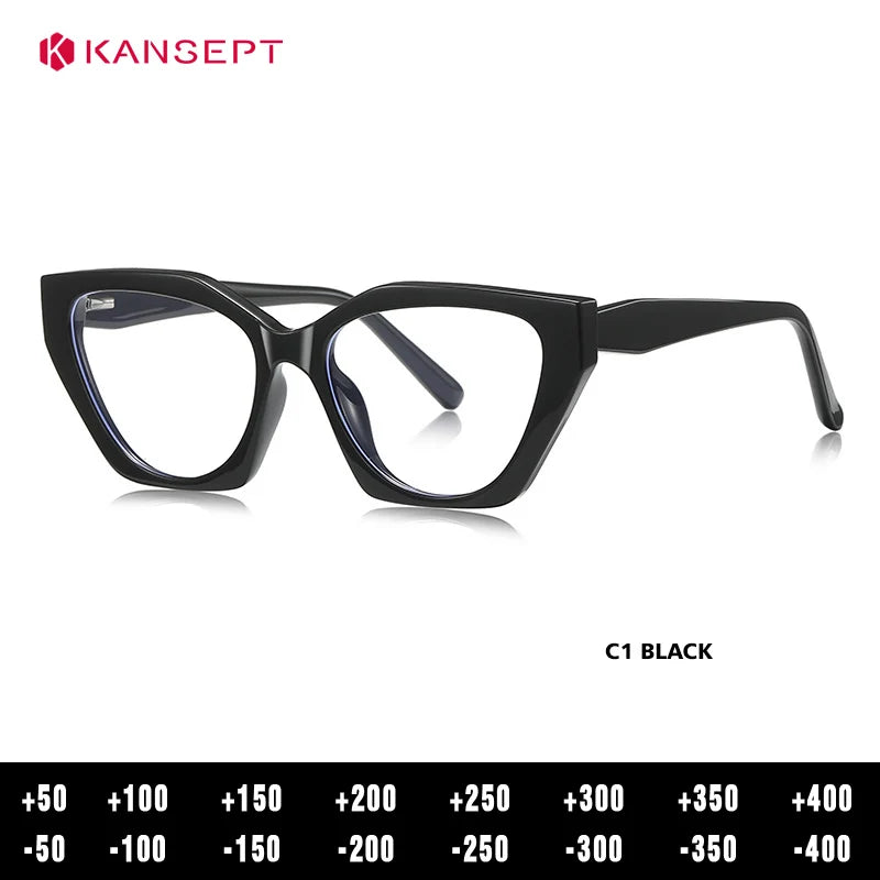 Kansept Women's Full Rim Cat Eye Tr 90 Alloy Reading Glasses 62036