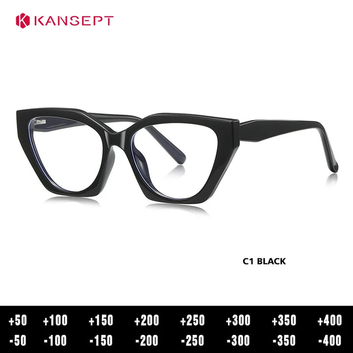 Kansept Women's Full Rim Cat Eye Tr 90 Alloy Reading Glasses 62036