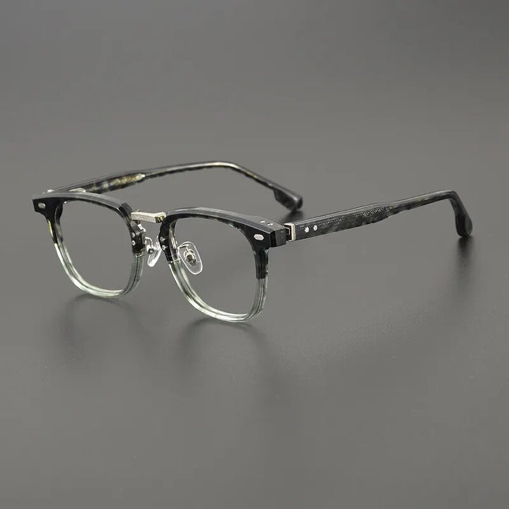 Gatenac Unisex Full Rim Square Titanium Acetate Eyeglasses Gxyj1130 Full Rim Gatenac Tortoise Green