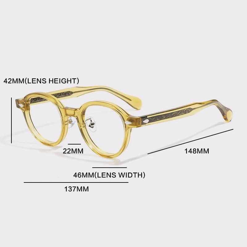 Gatenac Unisex Full Rim Oval Acetate Eyeglasses G1521 Full Rim Gatenac