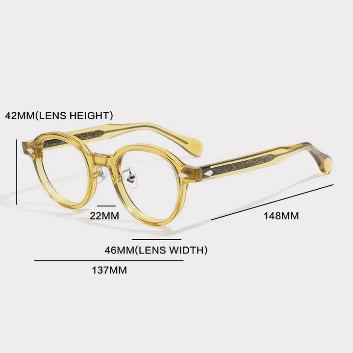 Gatenac Unisex Full Rim Oval Acetate Eyeglasses G1521 Full Rim Gatenac
