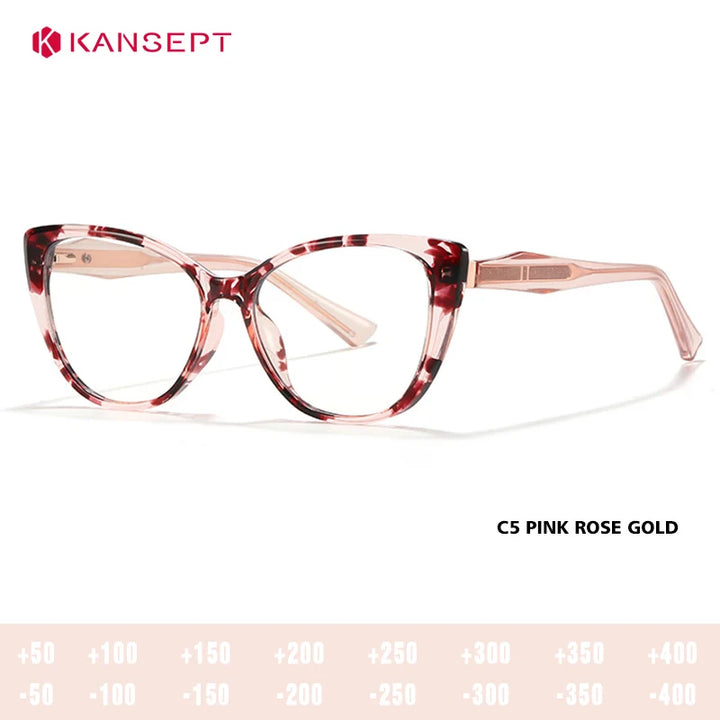 Kansept Women's Full Rim Oval Cat Eye Tr 90 Alloy Reading Glasses 527011