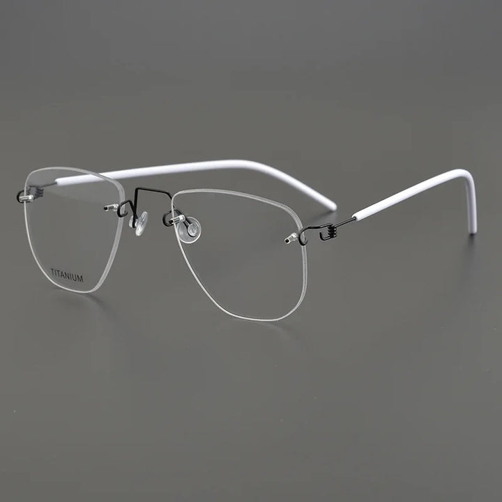 Black Mask Women's Rimless Square Screwless Titanium Eyeglasses 195132