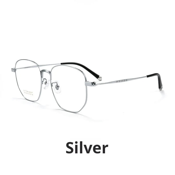 Momoja Unisex Full Rim Big Polygon Titanium Eyeglasses 75109