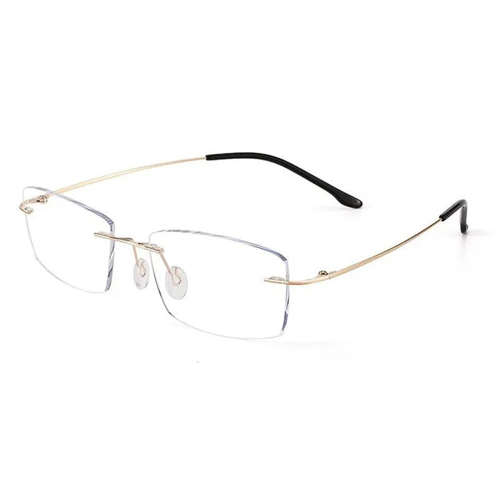 Hdcrafter Unisex Rimless Square Titanium Eyeglasses S8161 Rimless Hdcrafter Eyeglasses