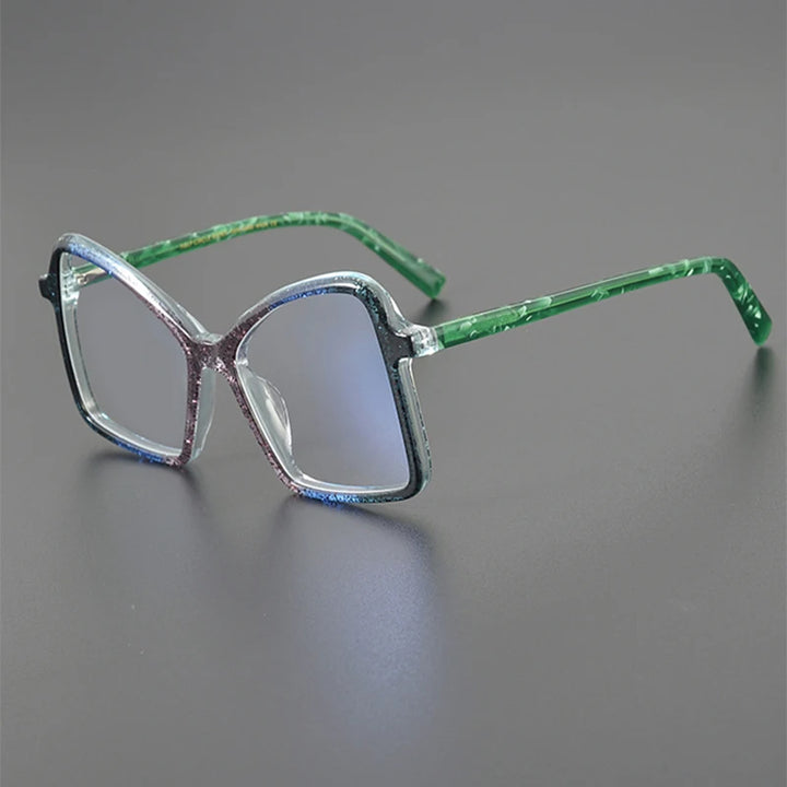 Nobler Unisex Full Rim Irregular Cat Eye Acetate Eyeglasses 19337 Full Rim Nobler C6