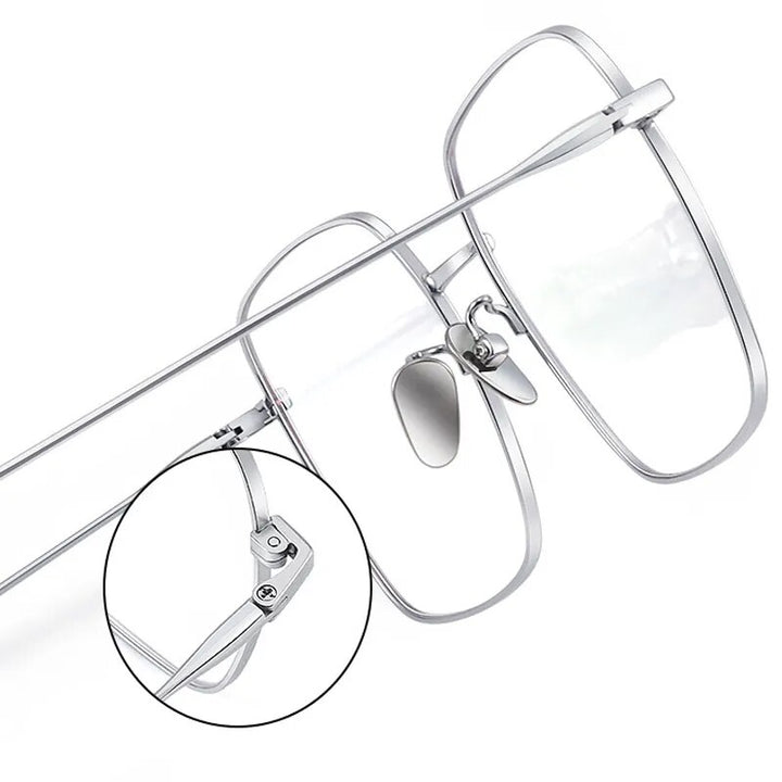Muzz Unisex Full Rim Oversized Square Titanium Eyeglasses 121219 Full Rim Muzz