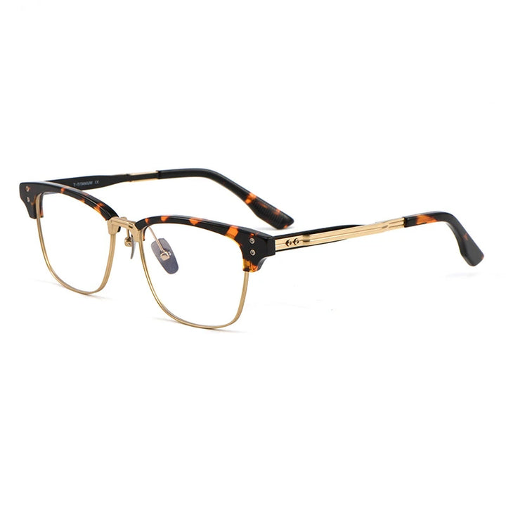 Black Mask Men's Full Rim Big Square Titanium Eyeglasses 499132