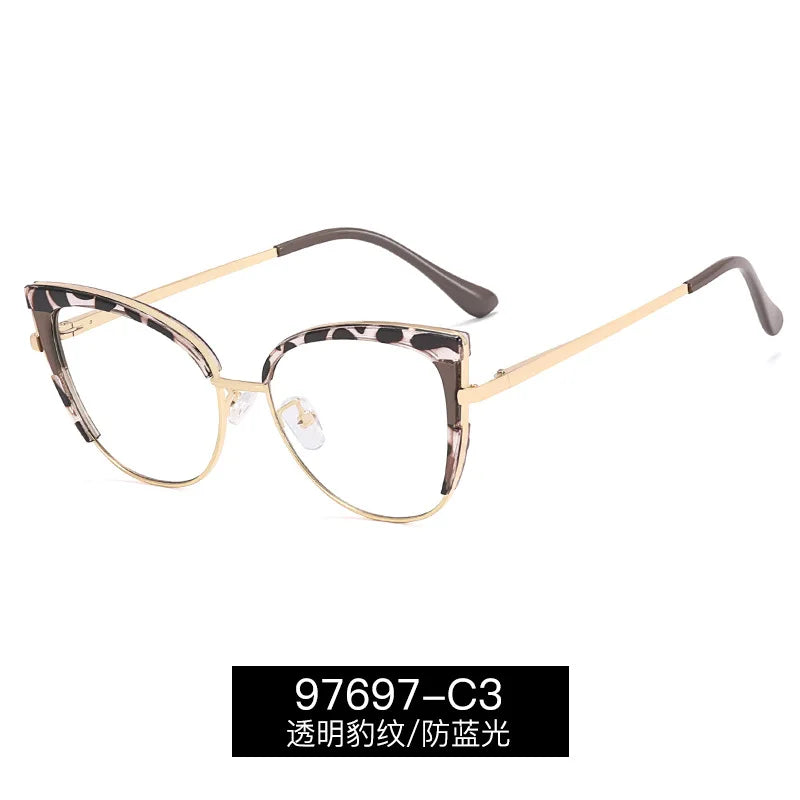 Handoer Women's Full Rim Oval Cat Eye Acetate Alloy Eyeglasses 97697 Full Rim Handoer C3