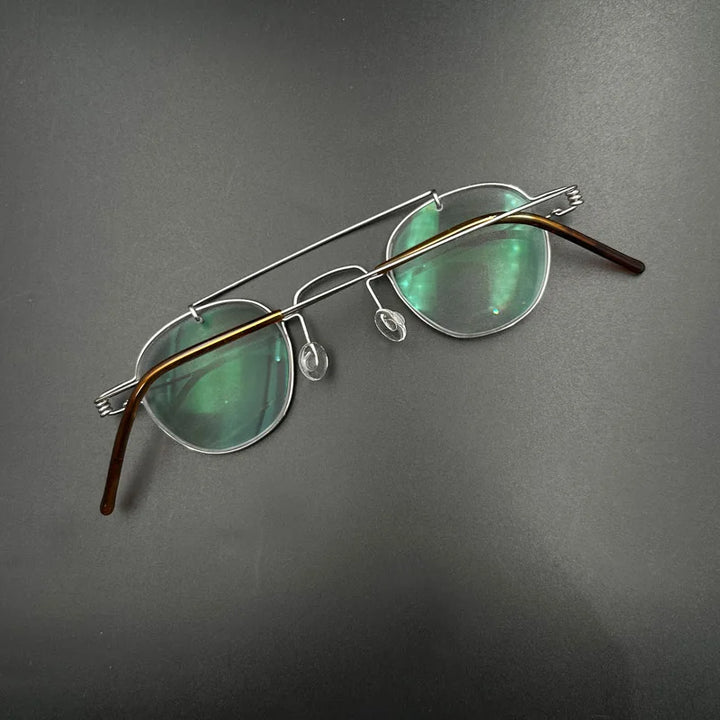 Yujo Unisex Full Rim Round Double Bridge Screwless Steel Eyeglasses 3838 Full Rim Yujo