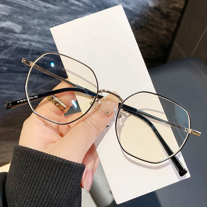 Vicky Women's Full Rim Polygon Oval Alloy Reading Glasses 318219