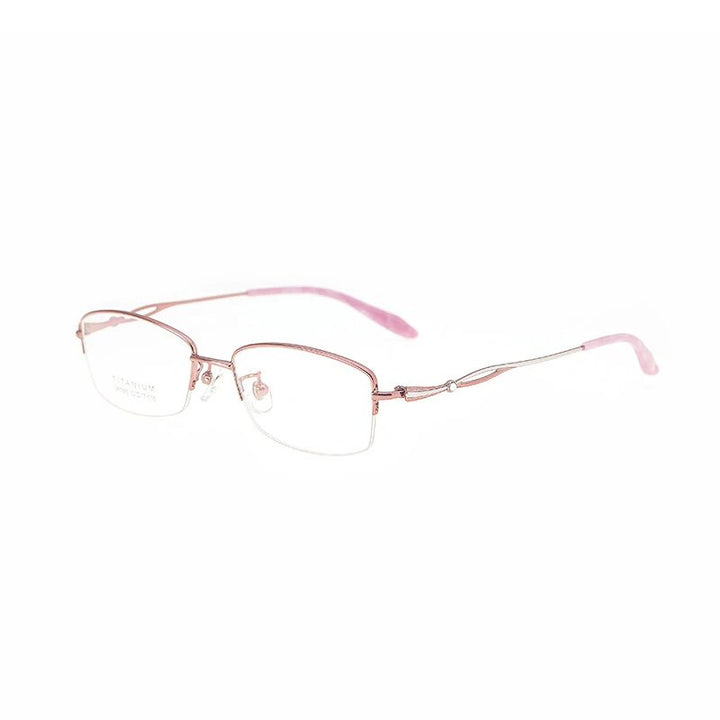 Bclear Women's Semi Rim Square Titanium Eyeglasses Lb7885 Semi Rim Bclear