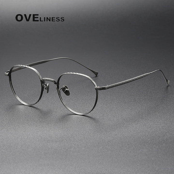 Oveliness Unisex Full Rim Square Titanium Eyeglasses 169 Full Rim Oveliness gun