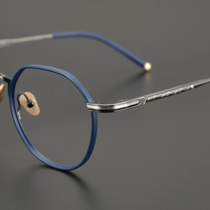 Aimee Unisex Full Rim Round Polygon Titanium Eyeglasses 5342 Full Rim Aimee