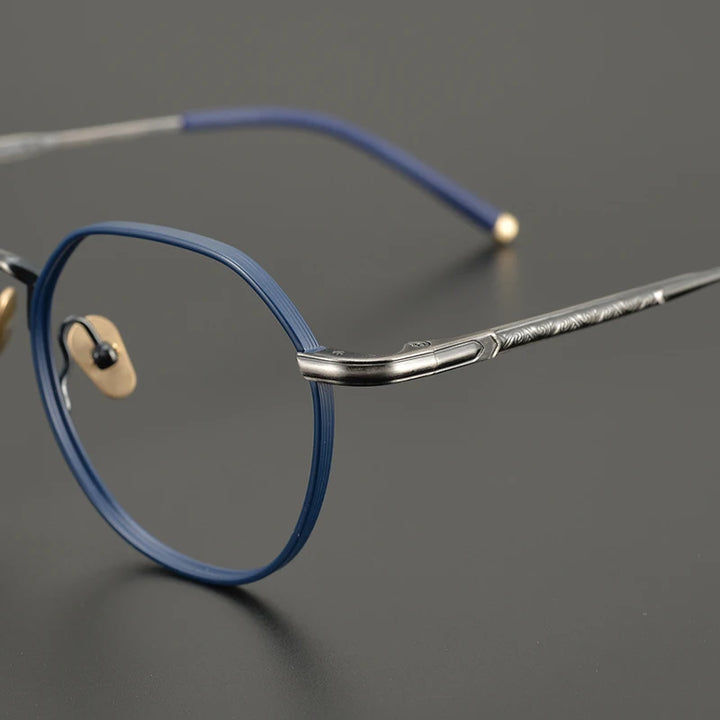 Aimee Unisex Full Rim Round Polygon Titanium Eyeglasses 5342 Full Rim Aimee