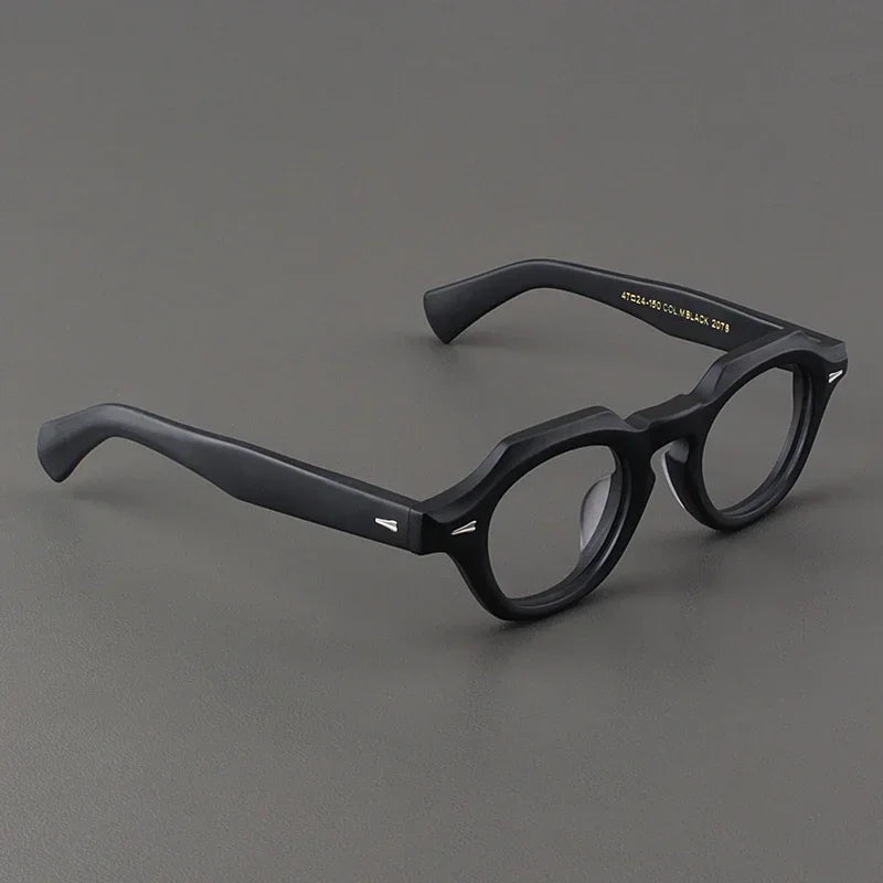 Hewei Unisex Full Rim Flat Top Oval Men's Acetate Eyeglasses 149842 Full Rim Hewei glasses frame C2