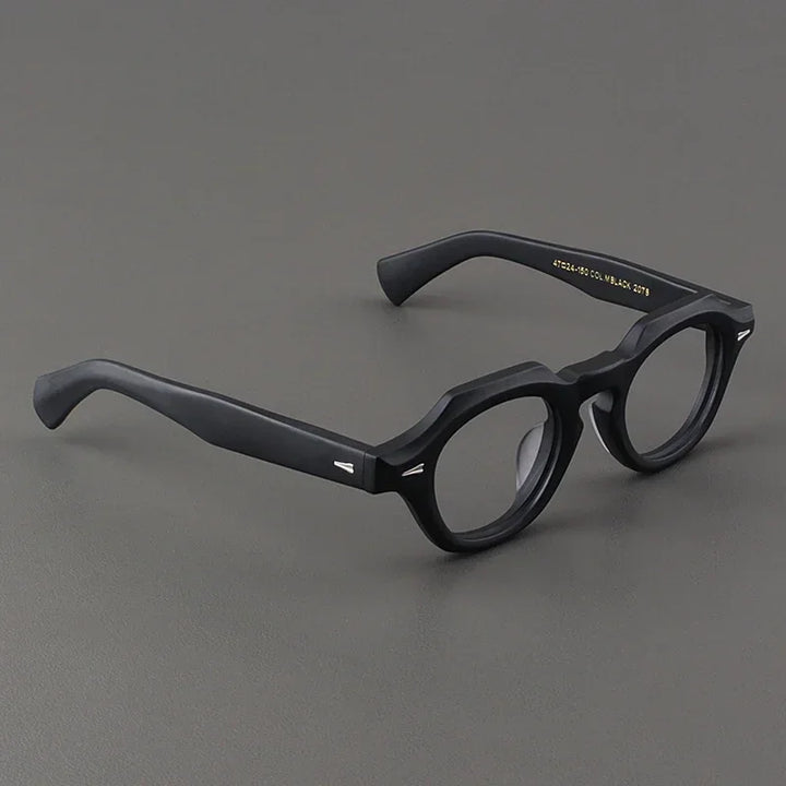 Hewei Unisex Full Rim Flat Top Oval Men's Acetate Eyeglasses 149842 Full Rim Hewei glasses frame C2