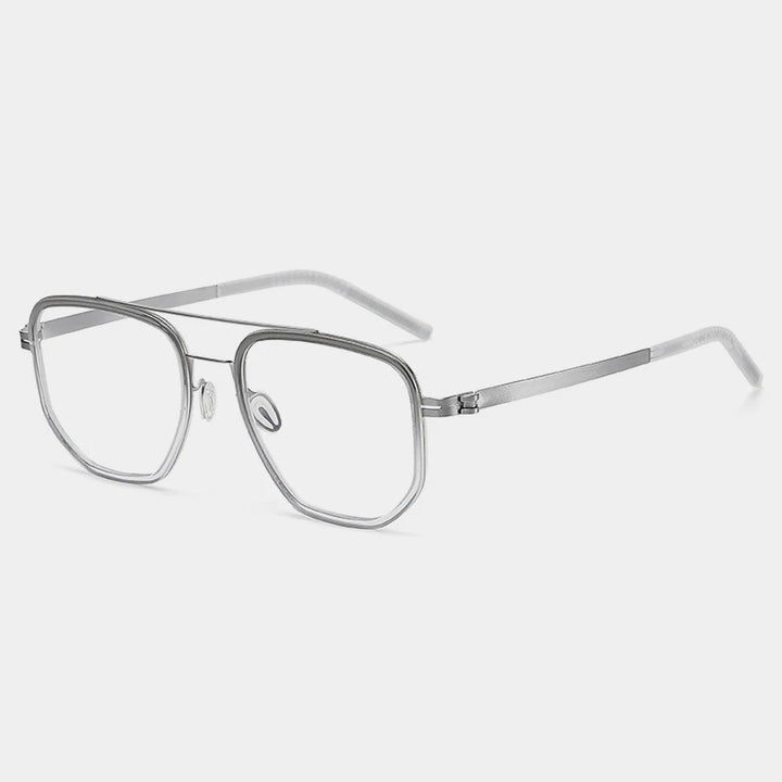 Gatenac Unisex Full Rim Square Acetate Eyeglasses Gxyj-1185 Full Rim Gatenac Gradient Gray  