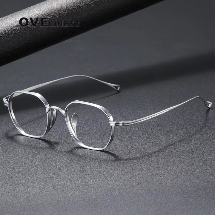 Oveliness Women's Full Rim Square Polygon Titanium Eyeglasses 9917 Full Rim Oveliness