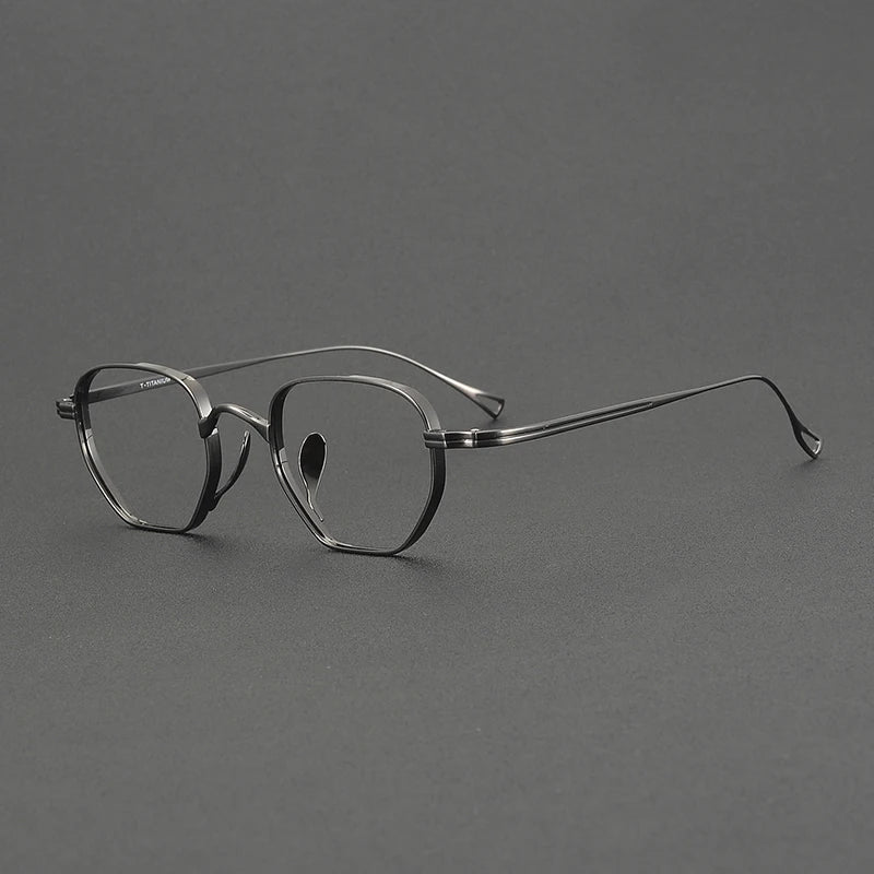 Muzz Unisex Full Rim Oval Polygon Titanium Eyeglasses 79919