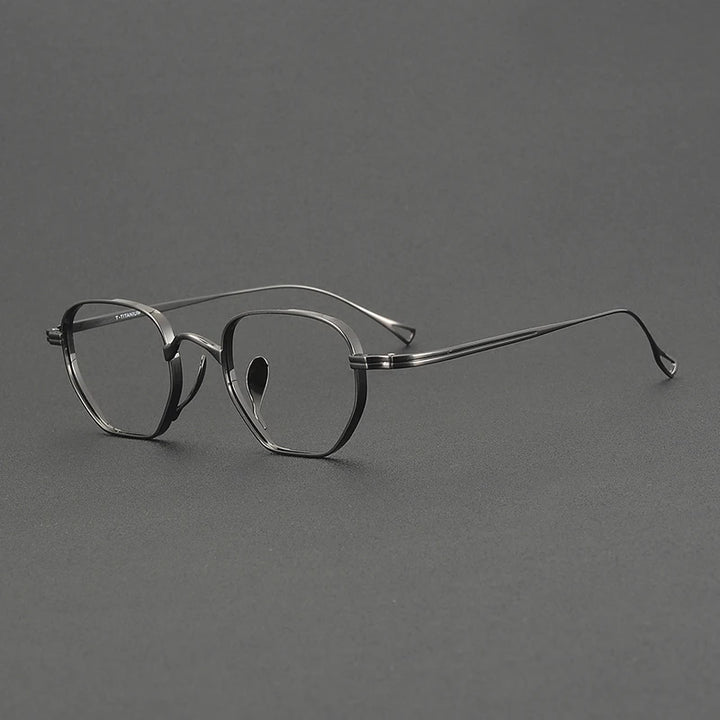 Muzz Unisex Full Rim Oval Polygon Titanium Eyeglasses 79919